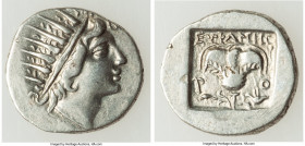 CARIAN ISLANDS. Rhodes. Ca. 88-84 BC. AR drachm (15mm, 2.18 gm, 11h). XF. Plinthophoric standard, Euphanes, magistrate. Radiate head of Helios right /...