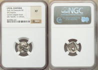LYCIAN LEAGUE. Xanthus. Ca. 167-81 BC. AR drachm (15mm, 11h). NGC XF. Series 1. Laureate bust of Apollo right, hair falling in two ringlets; bow and q...