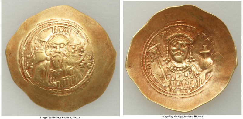 Michael VII Ducas (AD 1071-1078). AV/EL histamenon nomisma scyphate (30mm, 4.29 ...