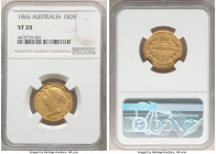 Victoria gold Sovereign 1866-SYDNEY VF20 NGC, Sydney mint, KM4. AGW 0.2355 oz. 

HID09801242017

© 2022 Heritage Auctions | All Rights Reserved