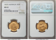 Edward VII gold Sovereign 1907-S MS63 NGC, Sydney mint. KM15. AGW 0.2355 oz. 

HID09801242017

© 2022 Heritage Auctions | All Rights Reserved