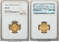 Franz Joseph I gold Ducat 1894 MS64 NGC, KM2267. Lovely mirrored Prooflike fields. 

HID09801242017

© 2022 Heritage Auctions | All Rights Reserve...