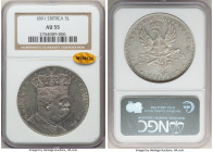 Italian Colony. Umberto I 5 Lire (Tallero) 1891 AU55 NGC, Rome mint, KM4. Two year type. Wings sticker. Peach and gray toning. 

HID09801242017

©...