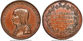 Napoleon bronze "Peace of Campoformio" Medal L'An 6 (1797/1798)-Dated MS65 Brown NGC, Julius-596. 33mm. BUONAPARTE NE' A AJACCIO LE 15 AOUT 1769 Unifo...