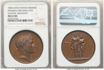 Napoleon bronze "Smallpox Vaccine Discovery" Medal MDCCCIV (1804)-Dated MS65 Brown NGC, Bram-400. 40mm. By Andrieu. NAPOLEON EMPEREUR His laureate hea...