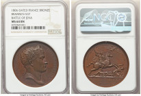 Napoleon bronze "Battle of Jena" Medal MDCCCVI (1806)-Dated MS64 Brown NGC, Bram-537. 40mm. By Andrieu. NEAPOLIO IMPERATOR REX., laureate head right; ...