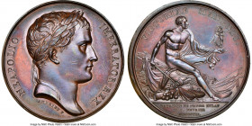 Napoleon bronze "Battle of Preuss Eylau" Medal MDCCCVII (1807)-Dated MS64 Brown NGC, Bram-628var. 40mm. By Andrieu & Brenet. NAPOLEON EMP. ET ROI His ...