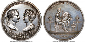 Napoleon silver "Marriage of Napoleon and Marie-Louise" Medal 1810-Dated UNC Details (Cleaned) NGC, Bram-942, Julius-2248. 48mm. Housed in oversized N...