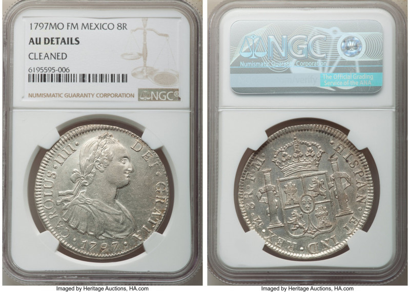 Pair of Certified Assorted 8 Reales NGC, 1) Charles IV 8 Reales 1797 Mo-FM - AU ...