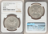 Chihuahua. Revolutionary "Army of the North" Peso 1915 CH-FM MS64 NGC, Chihuahua mint, KM619. Generous amount of cartwheel luster and a light dusting ...