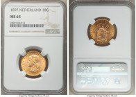 Wilhelmina gold 10 Gulden 1897 MS64 NGC, Utrecht mint, KM118. AGW 0.1947 oz. 

HID09801242017

© 2022 Heritage Auctions | All Rights Reserved