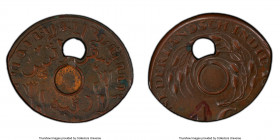 Dutch Colony. Wilhelmina Mint Error - Elliptical Planchet Cent ND (1936-1945) AU58 PCGS, KM317. Off-Center Punched Hole. Ex. Fred Weinberg mint

HID...