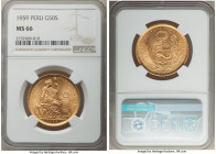 Republic gold 50 Soles 1959 MS66 NGC, Lima mint, KM230. Mintage: 5,734. AGW 0.6772 oz. 

HID09801242017

© 2022 Heritage Auctions | All Rights Res...