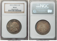 Republic 2-1/2 Shillings 1892 MS62 NGC, Berlin mint, KM7. Toned in shades of gold, russet and teal blue. 

HID09801242017

© 2022 Heritage Auction...