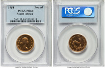 Elizabeth II gold Proof Pound 1958 PR64 PCGS, Pretoria mint, KM54. AGW 0.2355 oz. 

HID09801242017

© 2022 Heritage Auctions | All Rights Reserved...