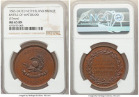 Confederation Pair of Certified Assorted Medals NGC, 1) Netherlands: bronze "Battle of Waterloo" Medal 1865-Dated - MS65 Brown 2) France: Napoleon sil...
