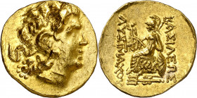 (88-86 a.C.). A nombre de Lisímaco. Tracia. Kallatis. Estátera de oro. (S. 1661) (CNG. III, 1824). Bella. 8,27 g. EBC.