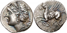 (después 199 a.C.). Epiro. Corcyra. Hemidracma. (S. 2031) (CNG. VI, 68). 1,64 g. MBC+/EBC-.