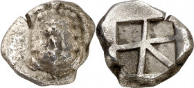 (445-430 a.C.). Egina. Estátera. (S. 2600) (CNG. VI, 437). 11,79 g. MBC-/MBC+.