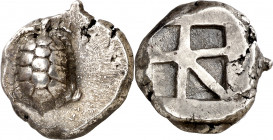 (445-430 a.C.). Egina. Estátera. (S. 2600) (CNG. VI, 437). 12 g. EBC-.