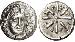 Sátrapas de Caria. Pixodaros (340-334 a.C.). Trihemióbolo. (S. 4968 var) (BMC. XVIII, 15 var). 0,85 g. MBC+.