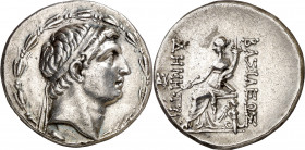 Imperio Seléucida. Demetrio I, Soter (162-150 a.C.). Antioquía ad Orontem. Tetradracma. (S. 7014 var) (CNG. IX, 795f). 16,26 g. EBC-.
