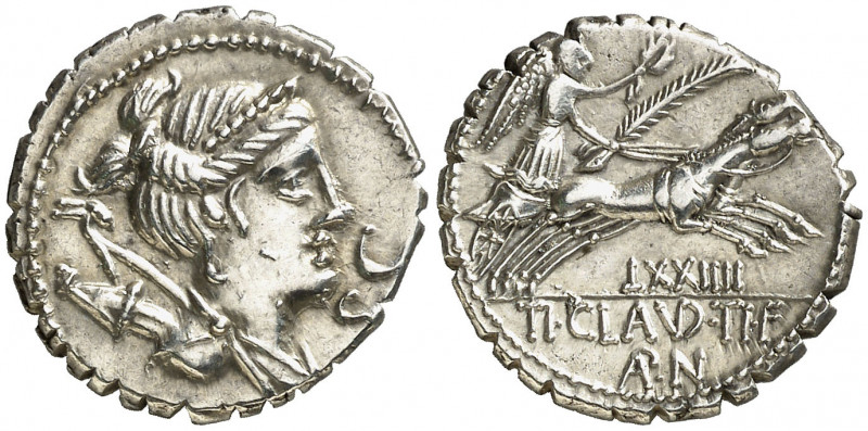 (hacia 79 a.C.). Gens Claudia. Denario. (Bab. 5) (Craw. 383/1). Muy bella. Ex Áu...