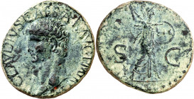 (41-42 d.C.). Claudio. As. (Spink 1861) (Co. 84) (RIC. 100). Pátina verde. 10,34 g. MBC.