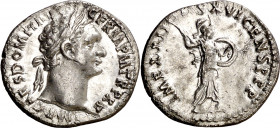 (93-94 d.C.). Domiciano. Denario. (Spink 2734 var) (S. 283b) (RIC. 761). 2,99 g. EBC-.