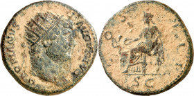 (126-127 d.C.). Adriano. Dupondio. (Spink 3659) (Co. 367) (RIC. 877). 12,38 g. MBC-.