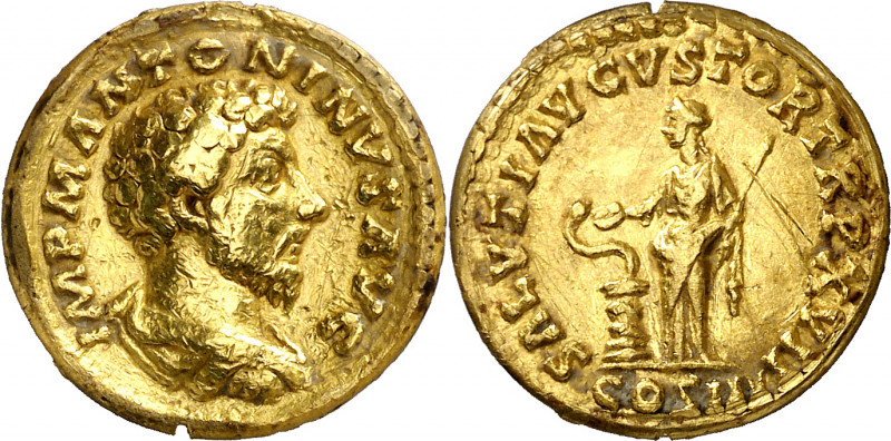 (163 d.C.). Marco Aurelio. Áureo. (Spink 4867) (Co. 560) (RIC. 77) (Calicó 1915)...