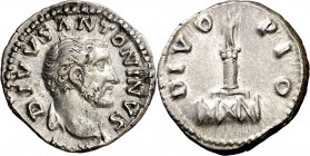 (162 d.C.). Antonino pío. Denario. (Spink 5195) (S. 353) (RIC. 440, Marco Aurelio). 3,46 g. EBC-/MBC+.