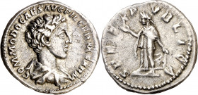 (175-176 d.C.). Cómodo. Denario. (Spink 5549) (S. 709) (RIC. 622, de Marco Aurelio). 3,38 g. MBC.