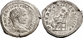 (215 d.C.). Caracalla. Antoniniano. (Spink 6769) (S. 277a) (RIC. 260b). 5,33 g. MBC+.