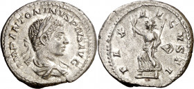 (220-221 d.C.). Eliogábalo. Denario. (Spink 7527) (S. 120) (RIC. 125). 3,63 g. EBC-.