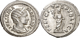 (228 d.C.). Julia Mamaea. Denario. (Spink 8209) (S. 17) (RIC. 335). 3,16 g. EBC-/MBC+.