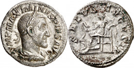 (235-236 d.C.). Maximino I. Denario. (Spink 8316) (S. 85a) (RIC. 14). 3,29 g. EBC-.