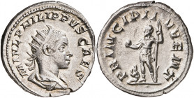 (246-247 d.C.). Filipo II. Antoniniano. (Spink 9241) (S. 57) (RIC. 219). 4,26 g. EBC-.