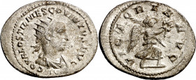 (250-251 d.C.). Ostiliano. Antoniniano. (Spink 9588 var) (S. 66a) (RIC. falta). Muy escasa. 3,49 g. EBC-.