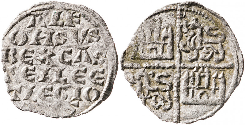 Alfonso X (1252-1284). Sin marca de ceca. Dinero de las seis líneas. (AB. 227). ...