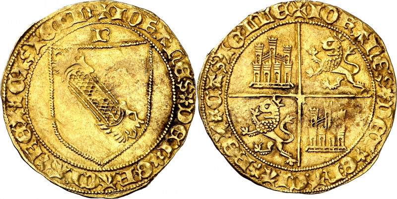 Juan II (1406-1454). Burgos. Dobla de la banda. (AB. 615). 4,63 g. MBC.