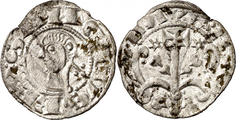 Sancho el Sabio (1150-1194). Navarra. Dinero. (Cru.V.S. 222) (R.Ros 3.8.1). Algo...