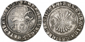 Reyes Católicos. Toledo. 1/2 real. (AC. 285). Ex Colección Isabel de Trastámara 13/12/2018, nº 1229. 1,61 g. MBC.