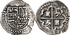 1597. Felipe II. Toledo. C. 1 real. (AC. 291.1). Rara. 3,28 g. MBC-.