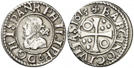 1613. Felipe III. Barcelona. 1/2 croat. (AC. 378) (Cru.C.G. 4342g). 1,31 g. MBC.