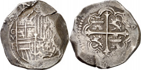 s/d. Felipe III. México. F. 4 reales. (AC. 745). Acuñación floja. Escasa. 13,28 g. MBC-.