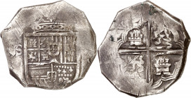 (1598-1613). Felipe III. Sevilla. B. 8 reales. (AC. tipo 170). Rayitas. 27,57 g. MBC-.