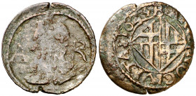 1624. Felipe IV. Barcelona. 1 ardit. (AC. 11) (Cru.C.G. 4420). 1,42 g. BC+/MBC-.
