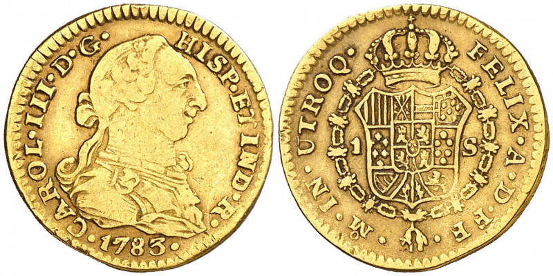 1783. Carlos III. México. FF. 1 escudo. (AC. 1402). Ceca y ensayadores invertido...