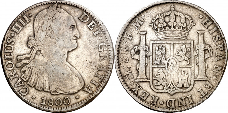 1800. Carlos IV. México. FM. 8 reales. (AC. 965). 26,93 g. BC+/MBC-.